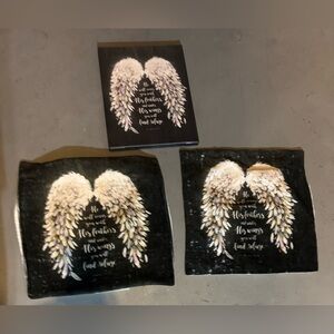Unlisted Black and White Angel Wing Accent Pillows and picture